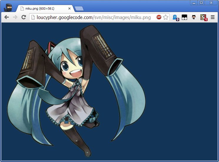 Standalone image background for Chrome