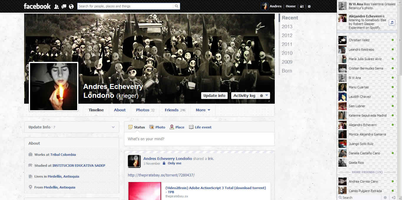 Facebook black bar