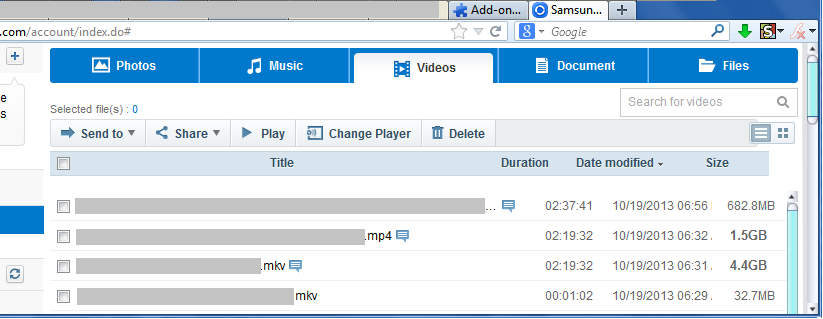 Samsung link file list compact view