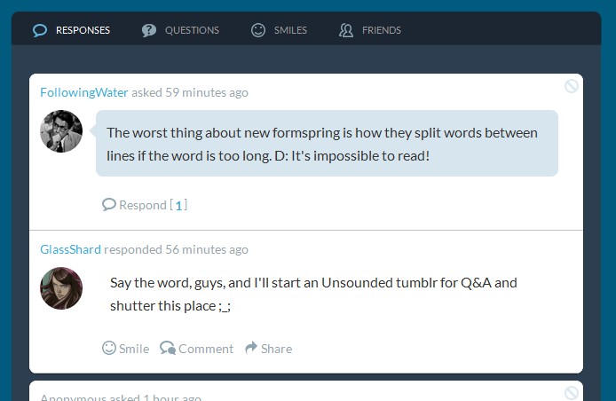 Formspring Tweaks