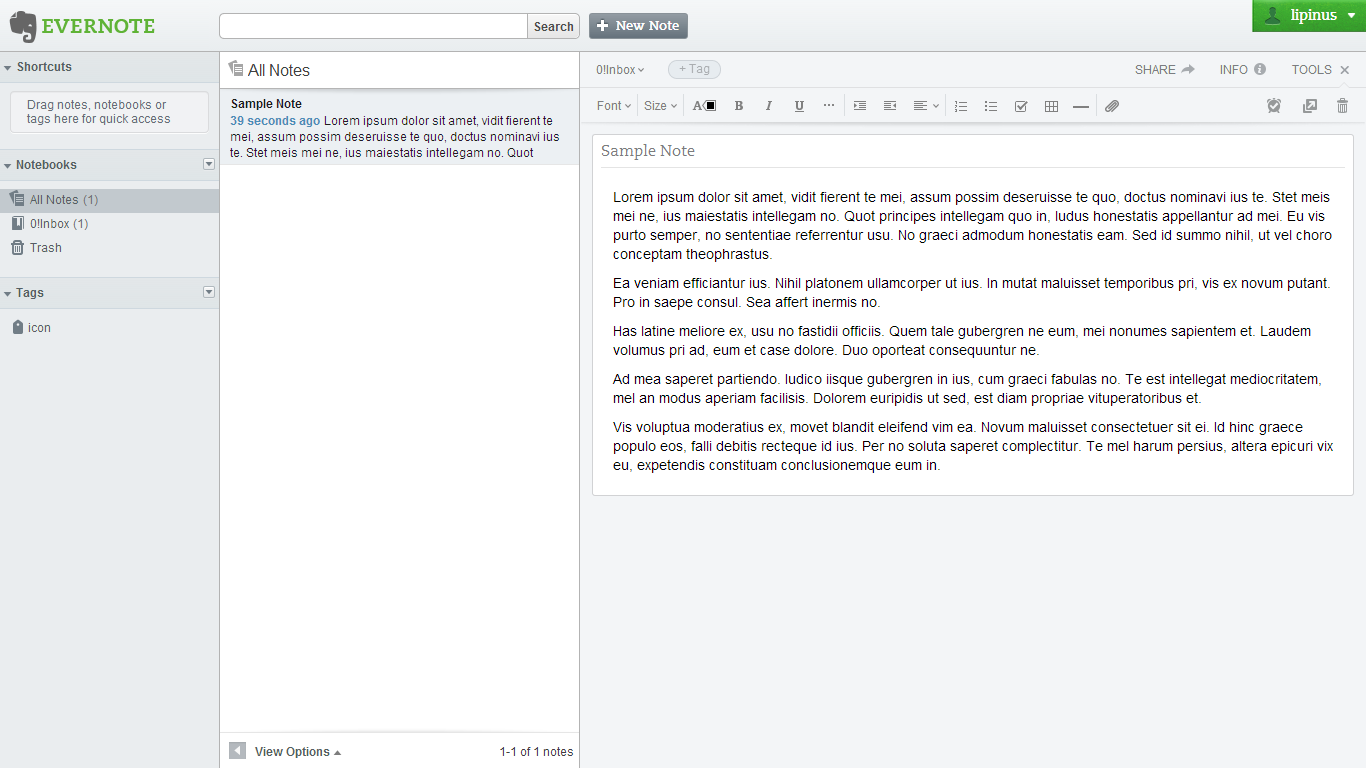 Evernote Web - Hide header & ad