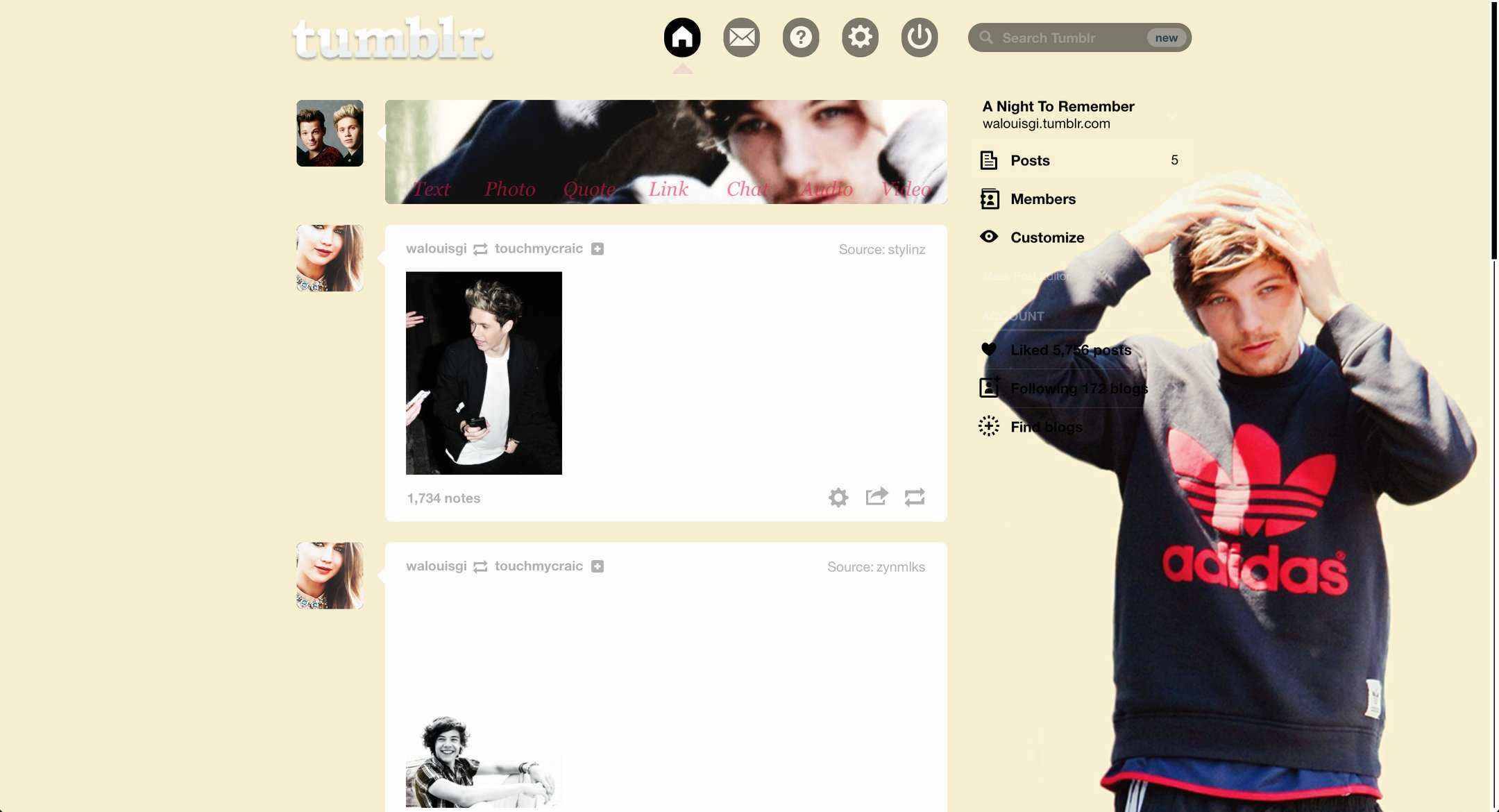 Louis Tomlinson #4 Tumblr Dashboard | sweetenouis