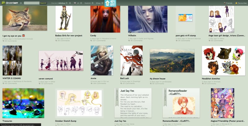 DeviantArt Sticky bar