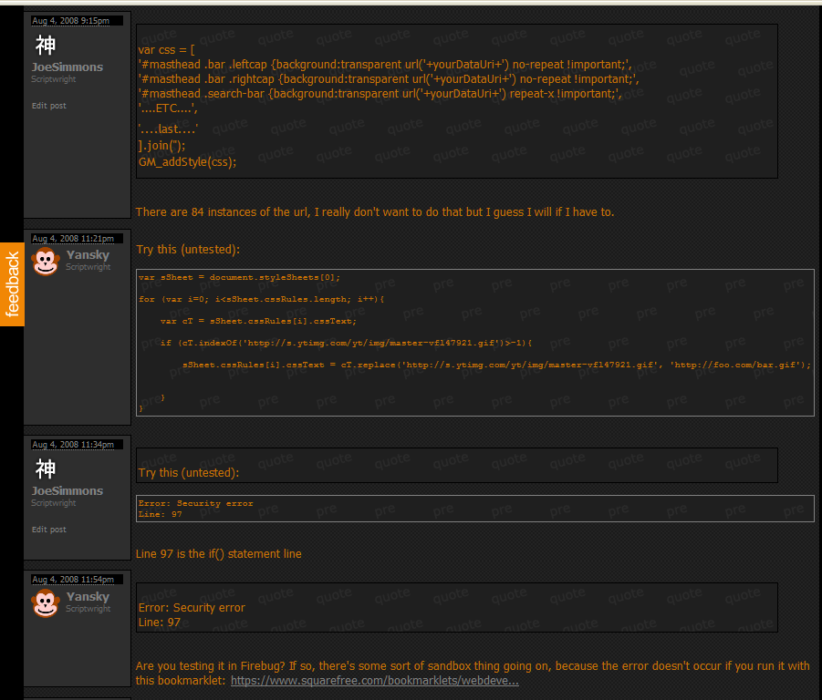 Userscripts.org Orange Black Theme