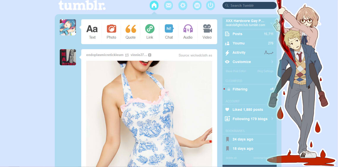 Kyoukai no Kanata knk Tumblr Theme