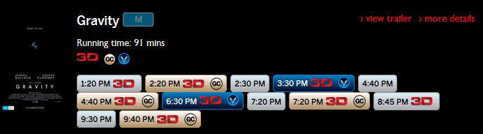 Event Cinemas - no more horizontal sliders.