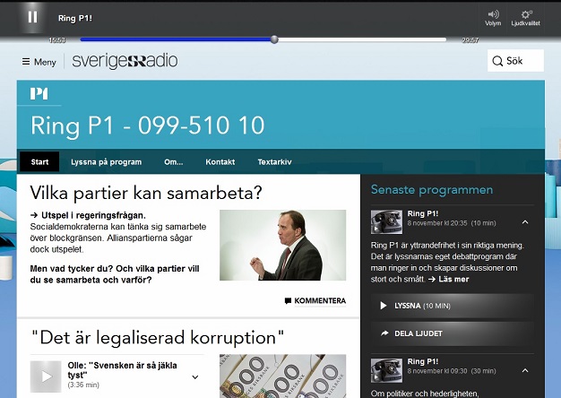 Sveriges Radio - player