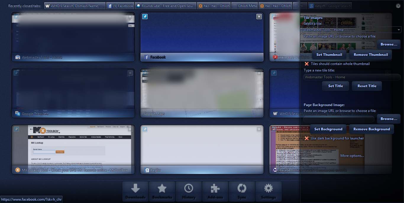 Noisy Navy Newtab UI v2.0 by hkr