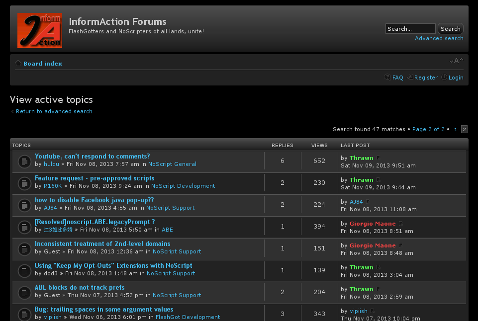 phpBB - Dark, blue, simple