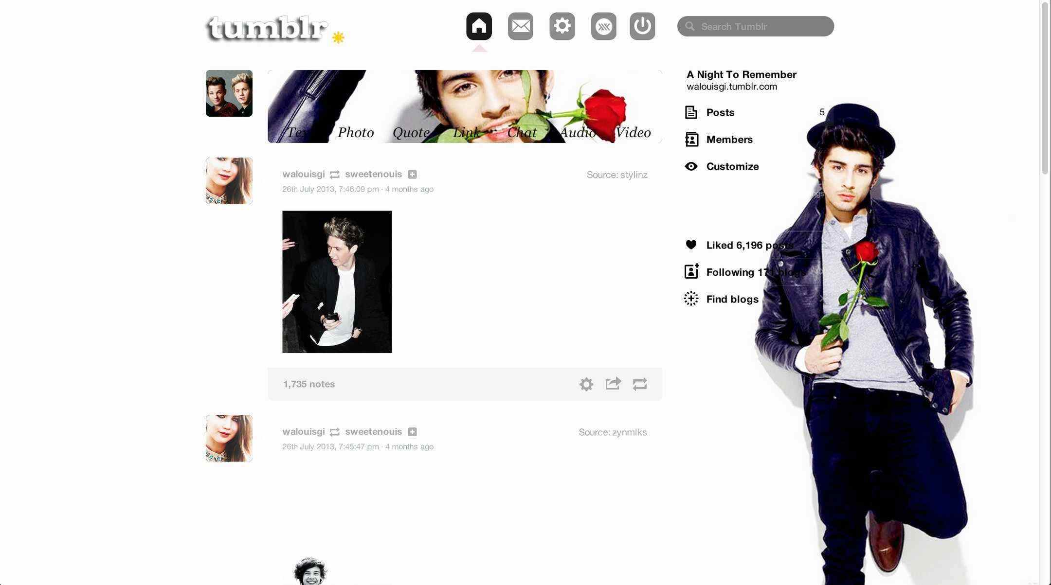 Zayn Malik V1 | Tumblr Dashboard | by: sweetenouis