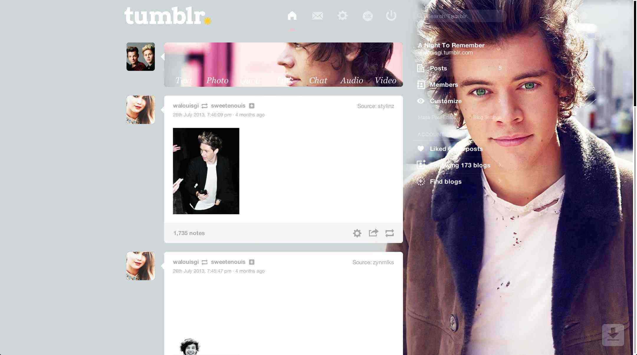 Harry Styles #6 Tumblr Dashboard | sweetenouis