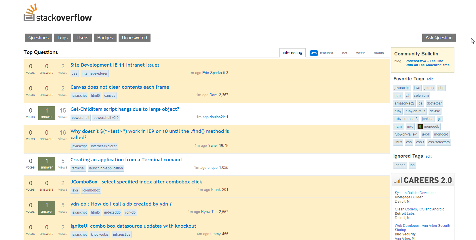 StackOverflow: Wide