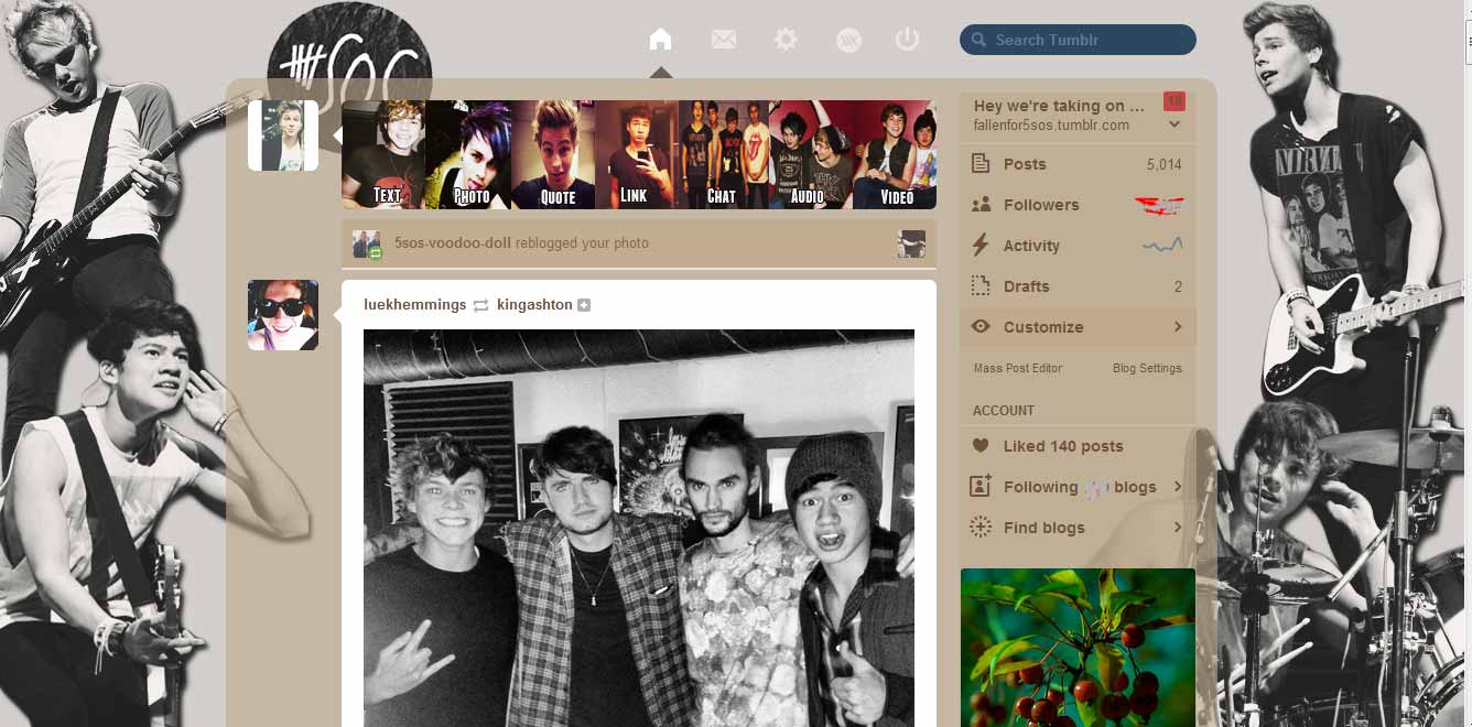 5 Seconds of Summer Dashboard Theme