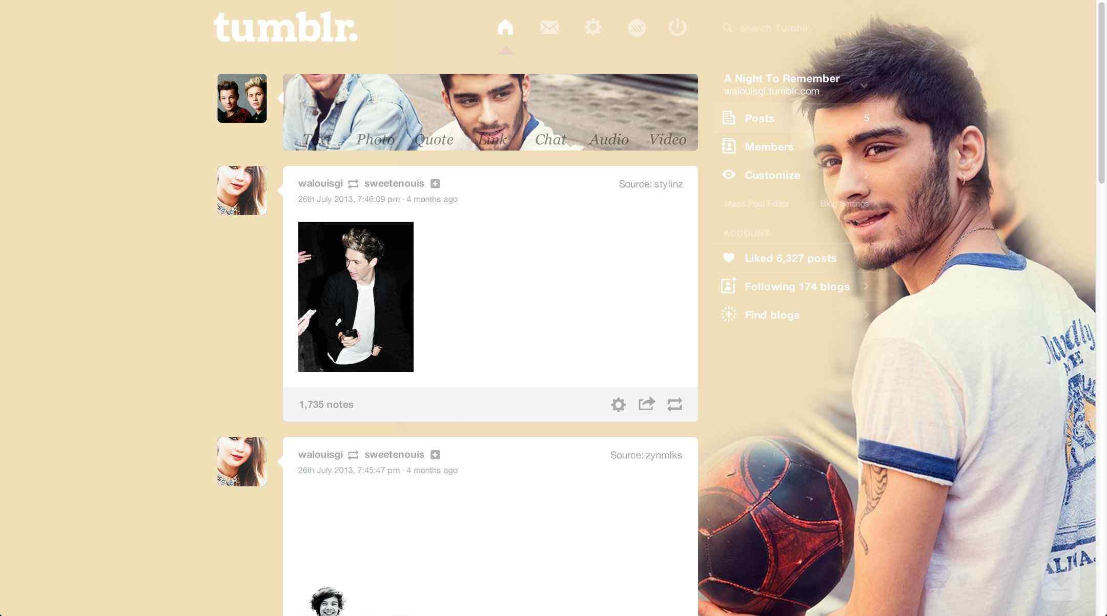 Zayn Malik #4 Tumblr Dashboard | sweetenouis