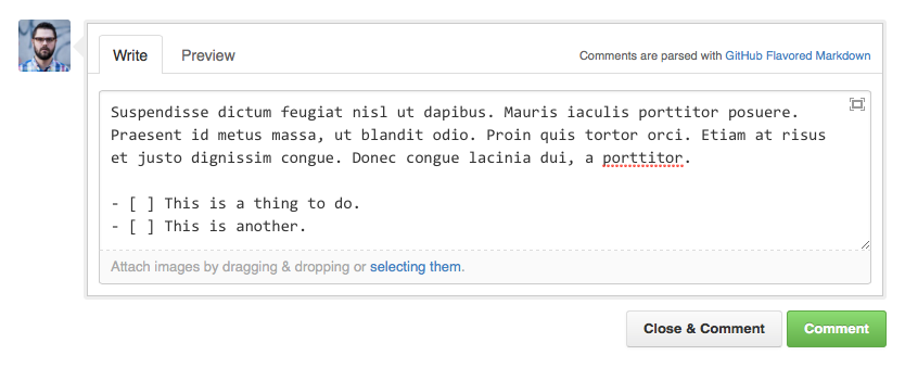 Monospace GitHub Comments