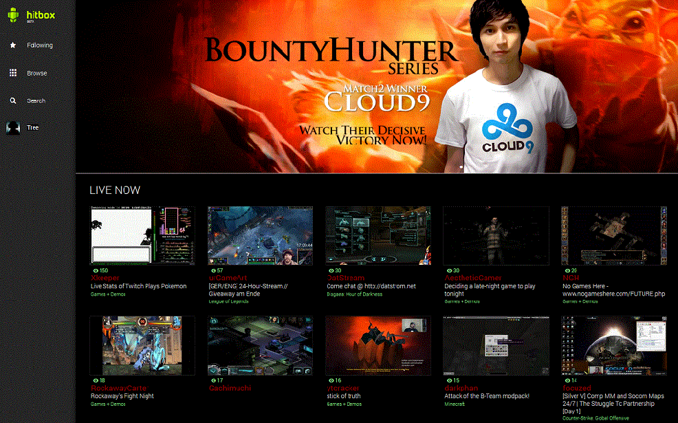 Hitbox.tv Dark Theme