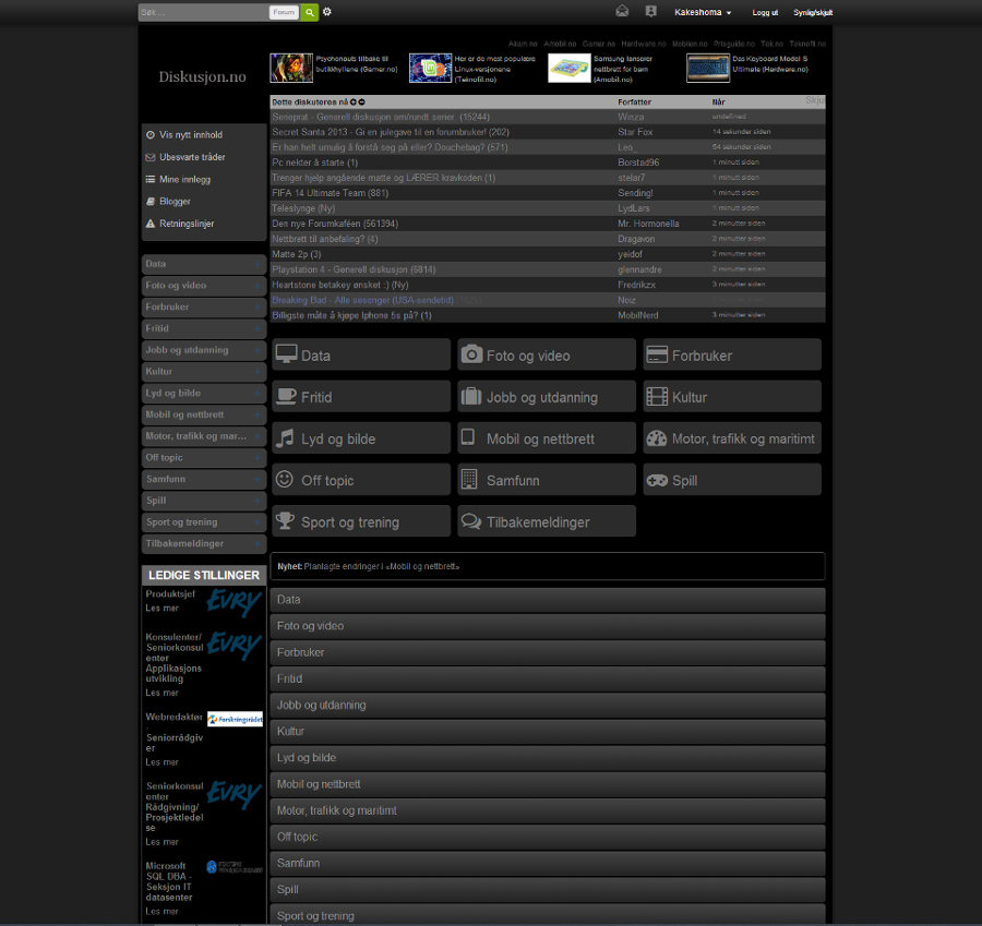 Diskusjon.no Dark Theme - Chrome/Opera