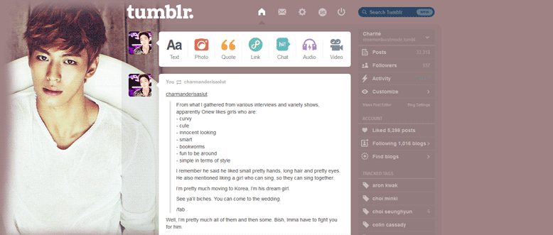 Hongbin (VIXX) Tumblr Dashboard 2