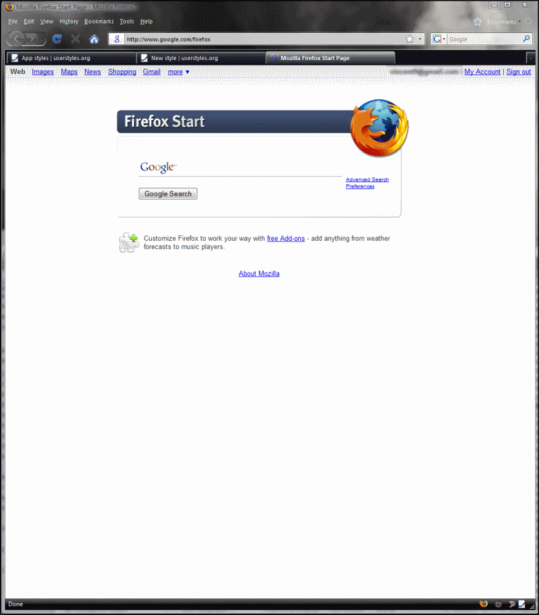 Firefox 3.0 Dark Theme (For use with Glasser)