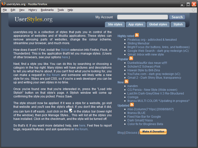 UserStyles.org Blue Redesign