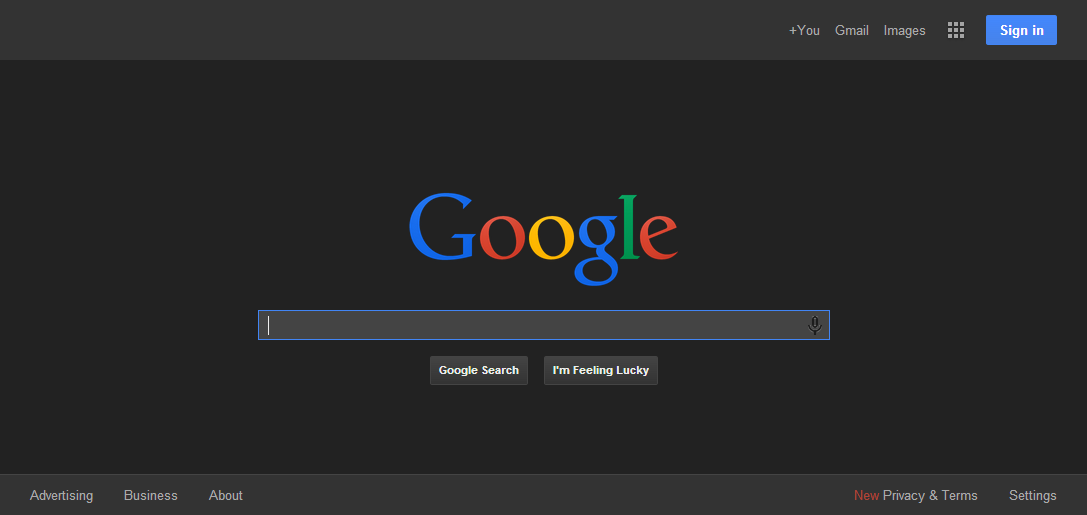 Dark Google Minimalist