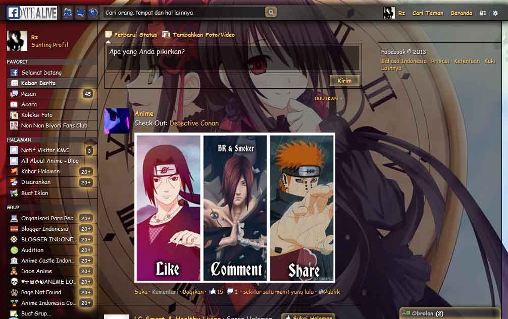 Facebook Theme Kurumi by Rz
