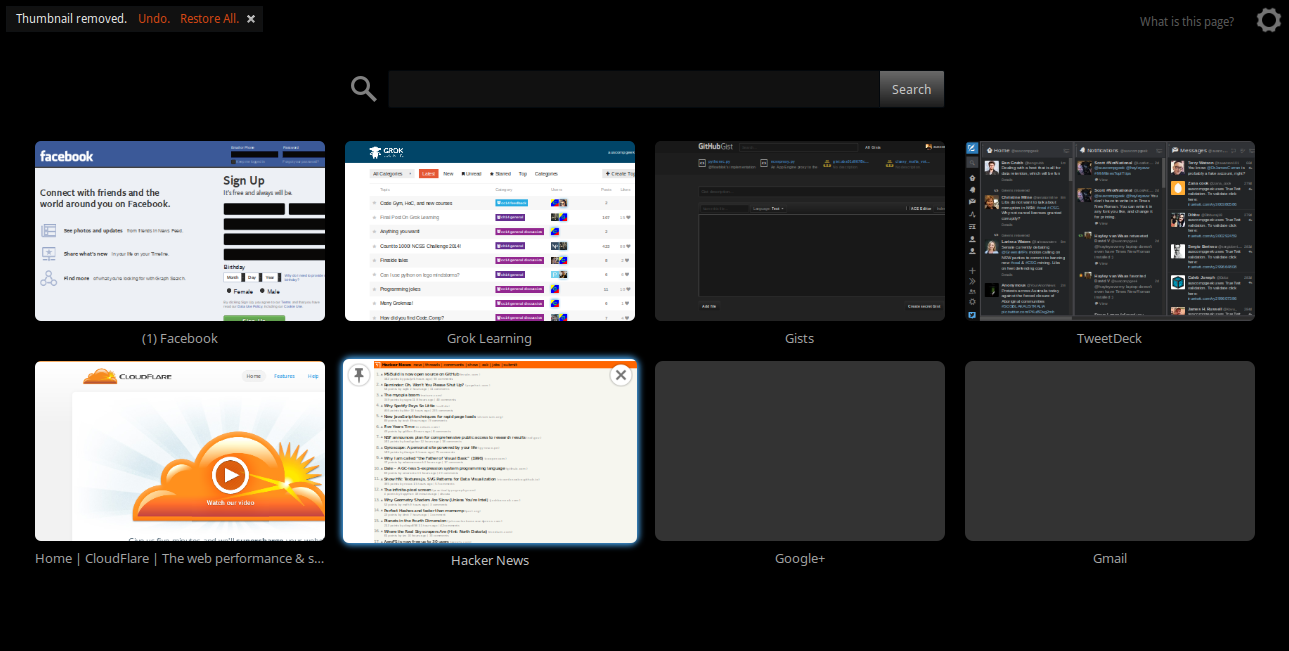about:newtab - dark