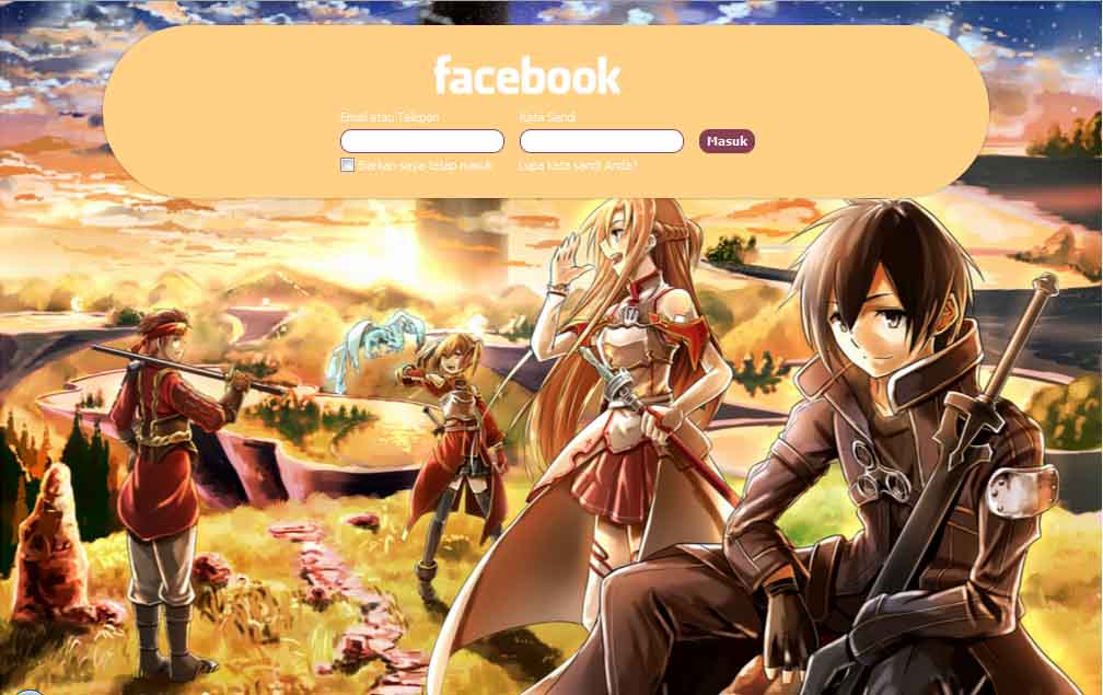 Facebook Login Sword Art Online by Rz