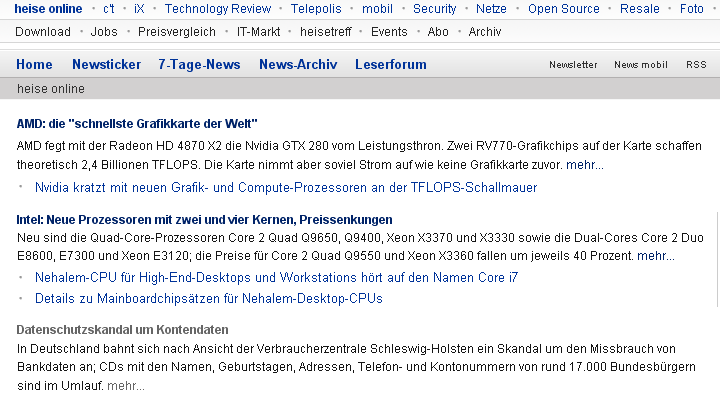 simple heise ticker