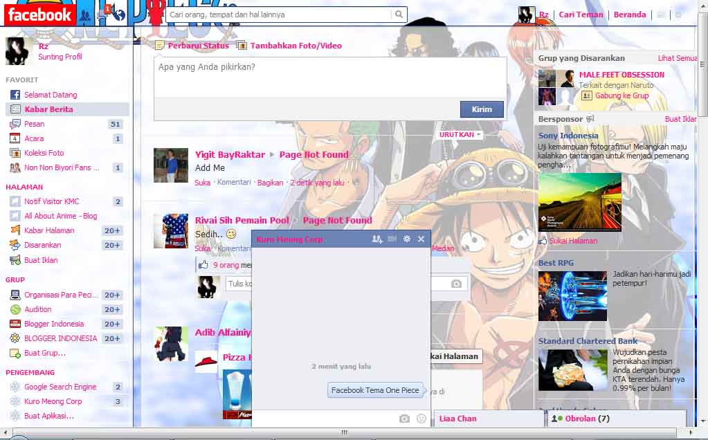 Facebook Theme One Piece