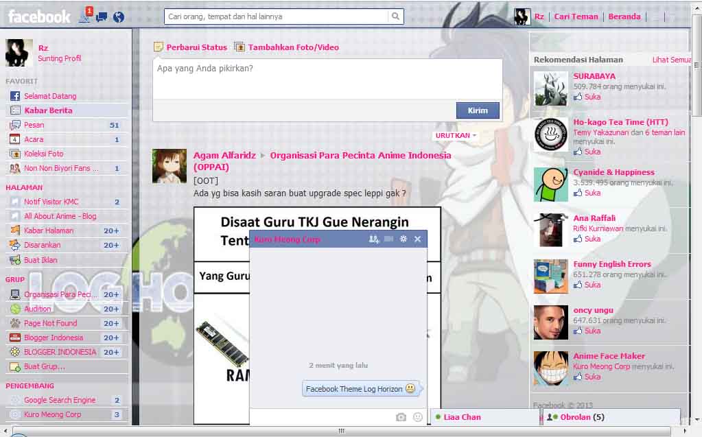 Facebook Theme Log Horizon