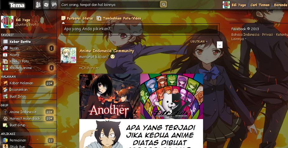 Tema Facebook - Anime Accel wolrd By Edi yuga