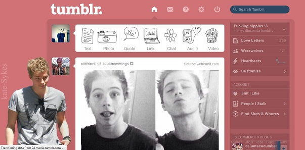 Luke Hemmings - tumblr dashboard theme