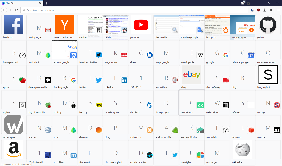 New tab full-screen