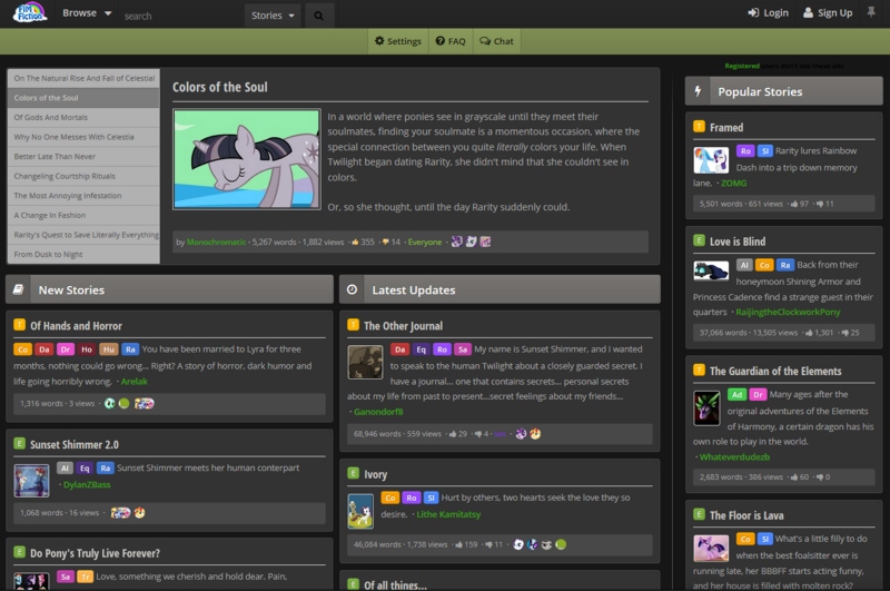 FIMFiction Dark Theme