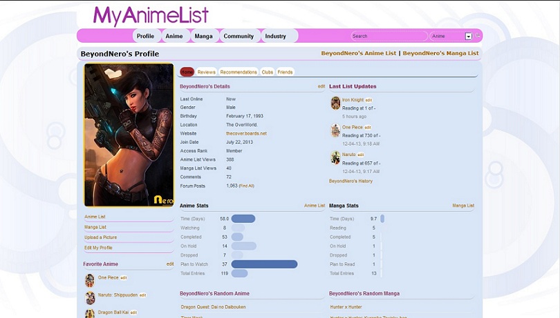 MyAnimeList :|: Violet & Brown Rounded Theme