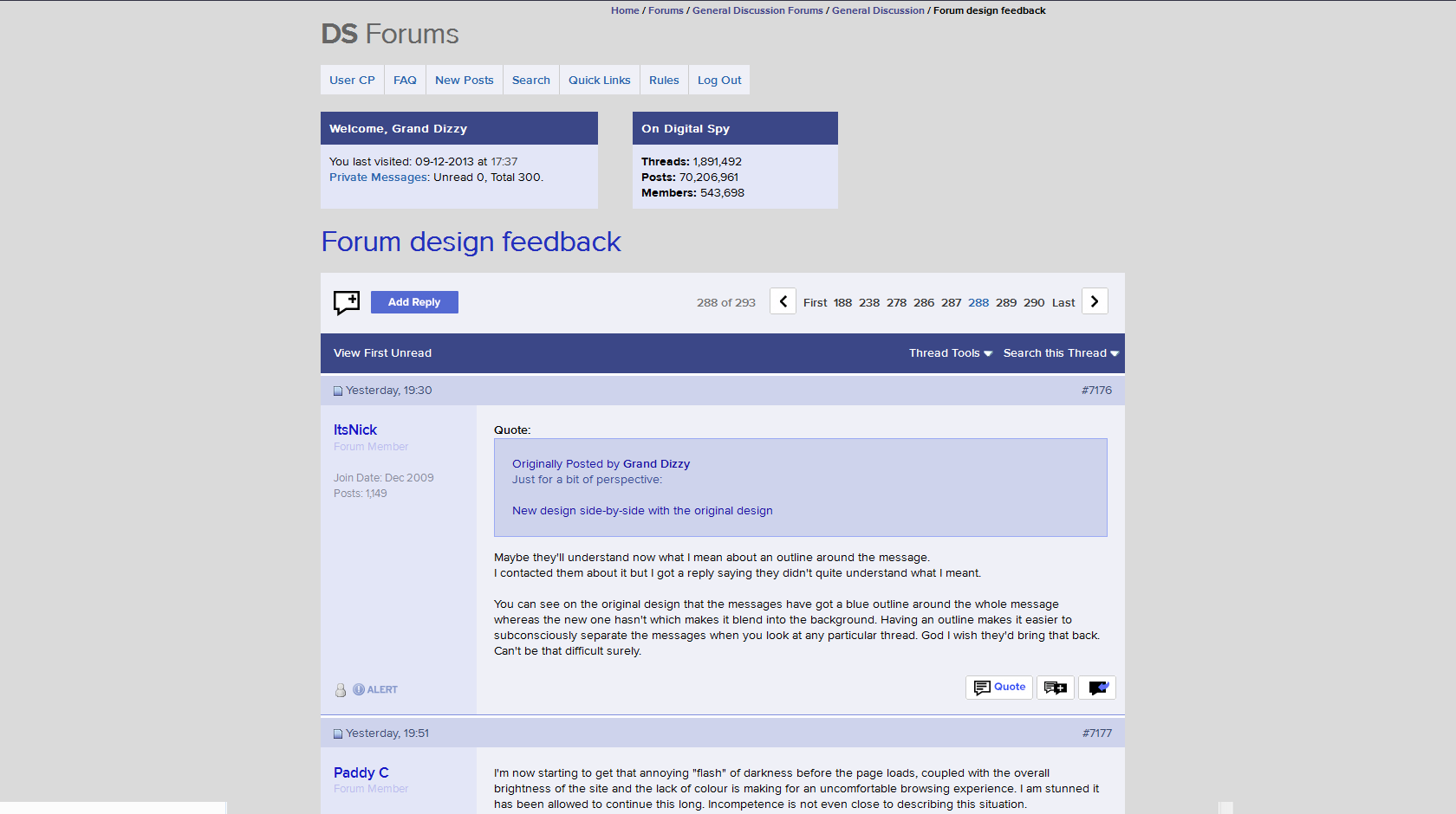 Digital Spy Forums Grand Dizzy (Blue bars)