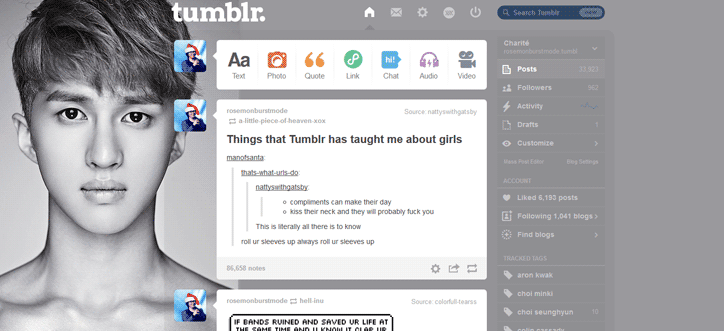 Ken (VIXX) Tumblr Dashboard Theme 3