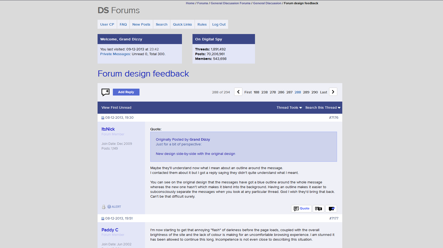Digital Spy Forums Grand Dizzy (White bars)