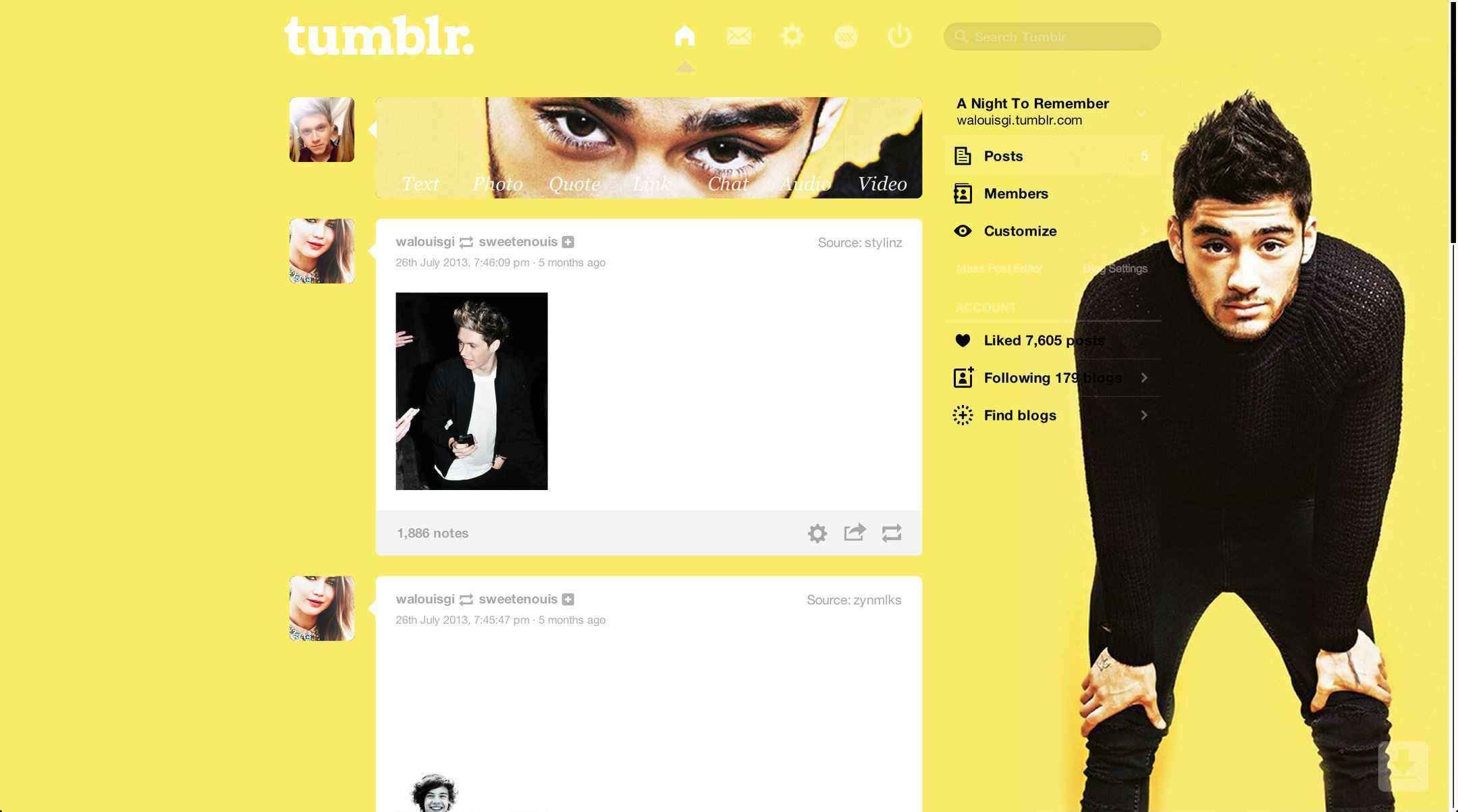 Zayn Malik #6 Tumblr Dashboard | sweetenouis
