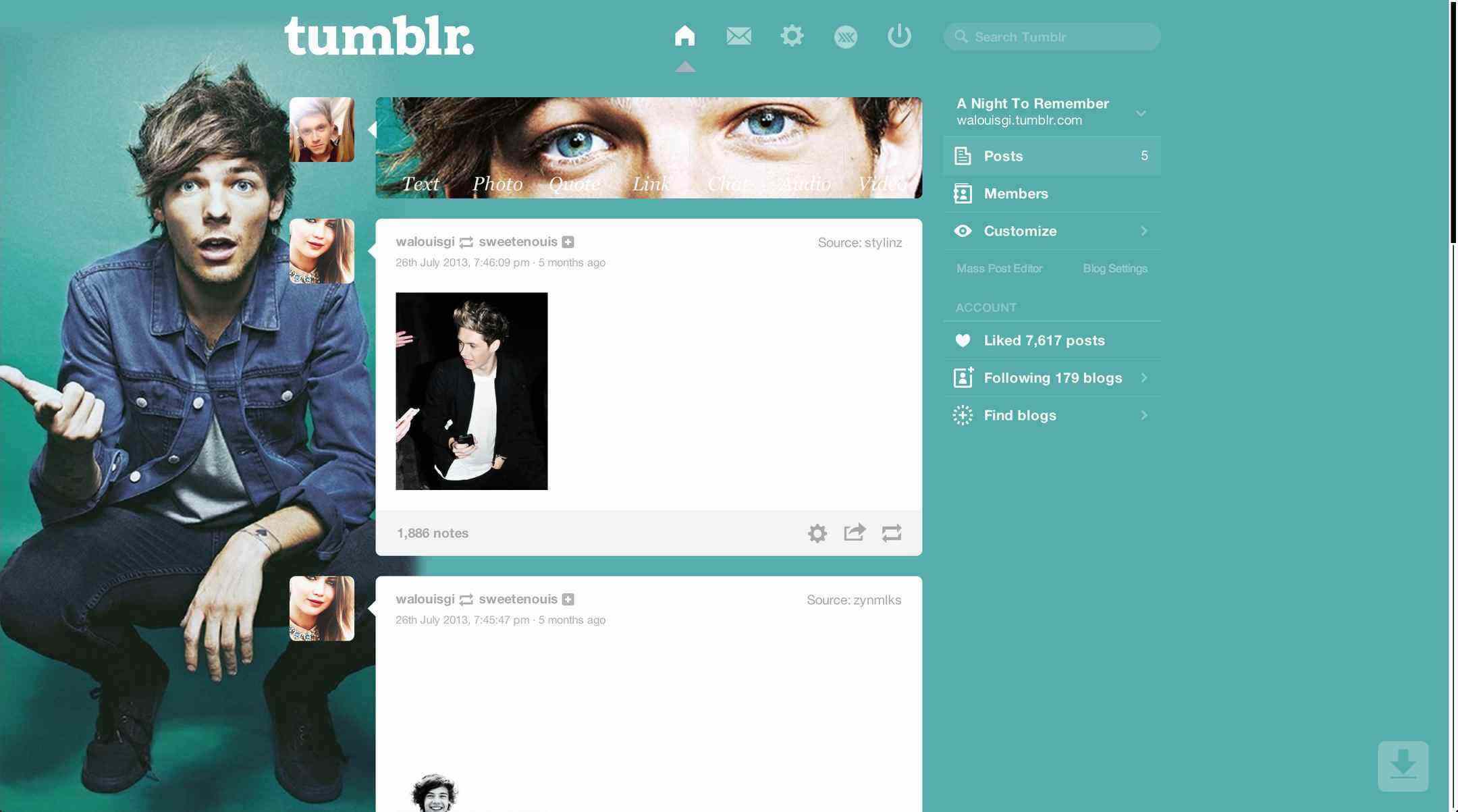 Louis Tomlinson #5 Tumblr Dashboard | sweetenouis