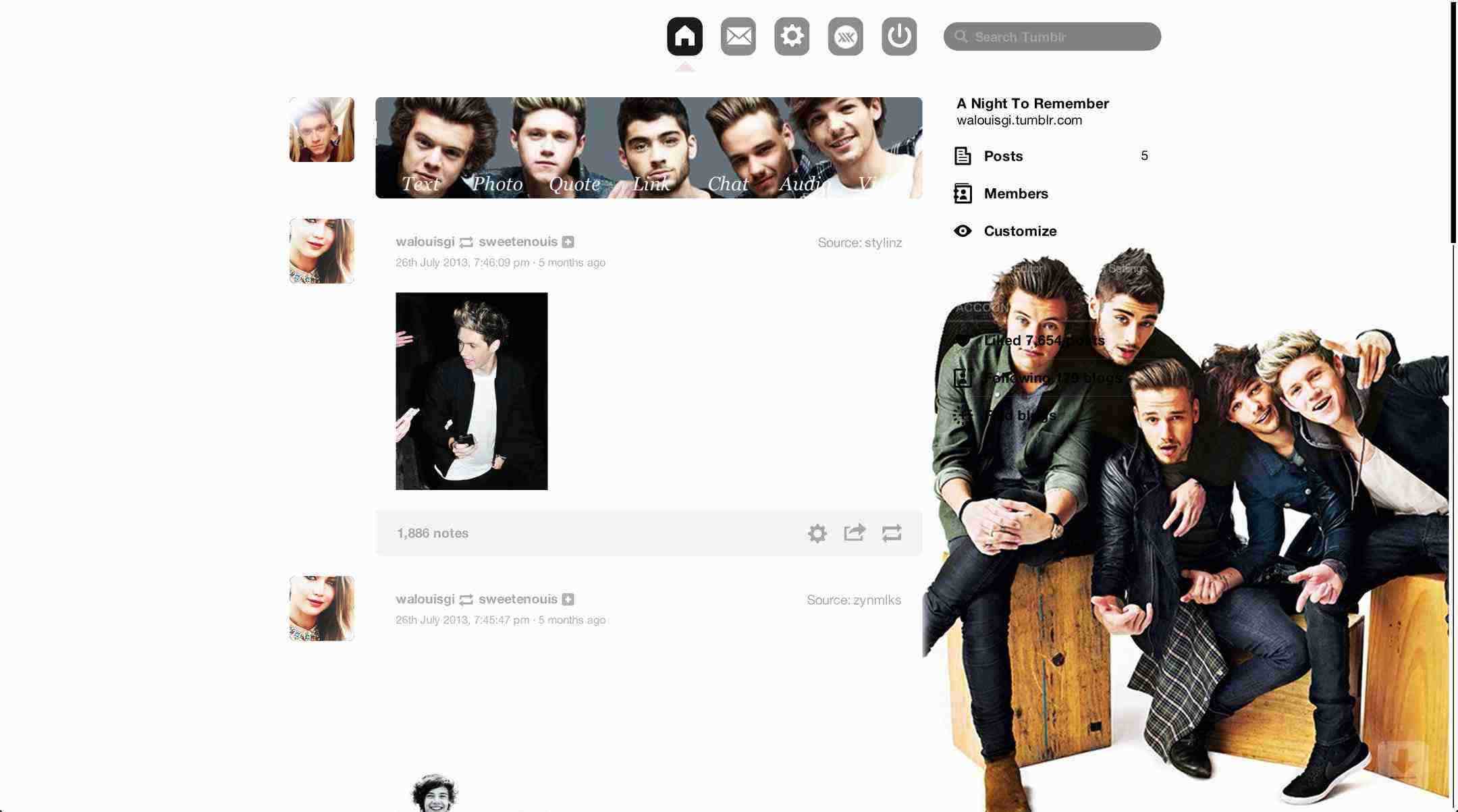 One Direction #2 Tumblr Dashboard | sweetenouis