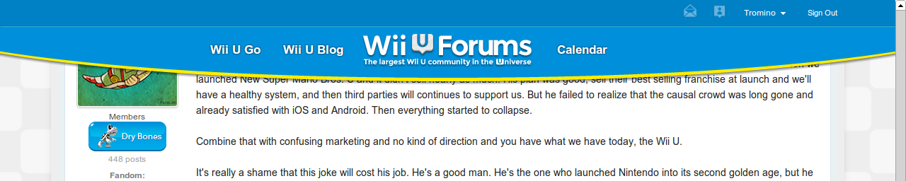 Wii U Forums Sticky Navigation Bar