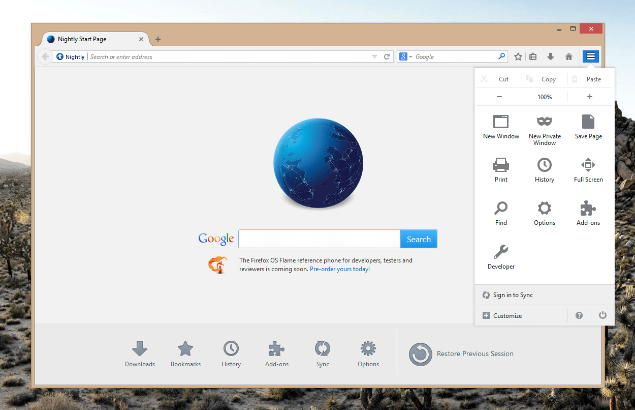 Firefox Australis Windows 8 Appearance