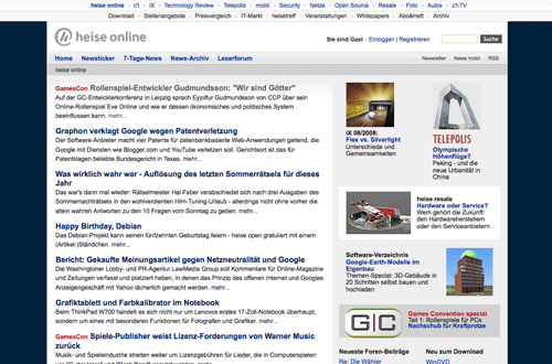 www.heise.de - centered, no banners
