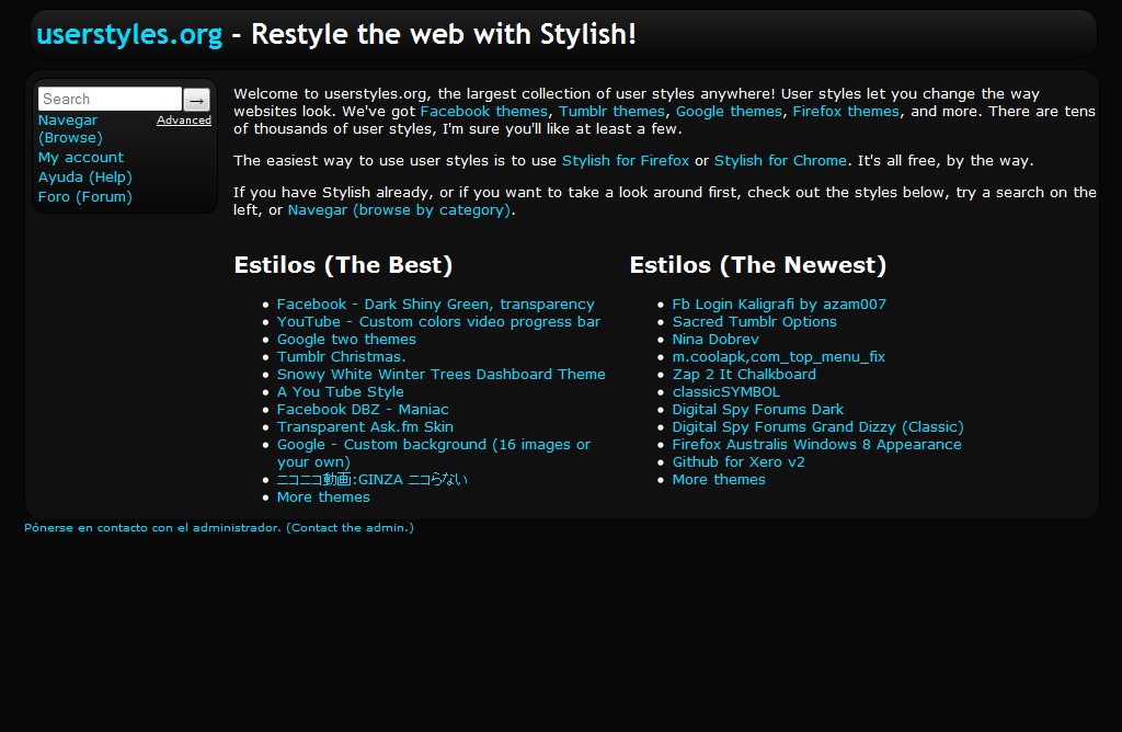 userstyles.org - Black & Cyan