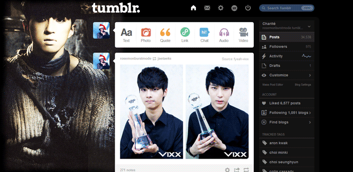 Ken (VIXX) Tumblr Dashboard Theme (Voodoo ver)