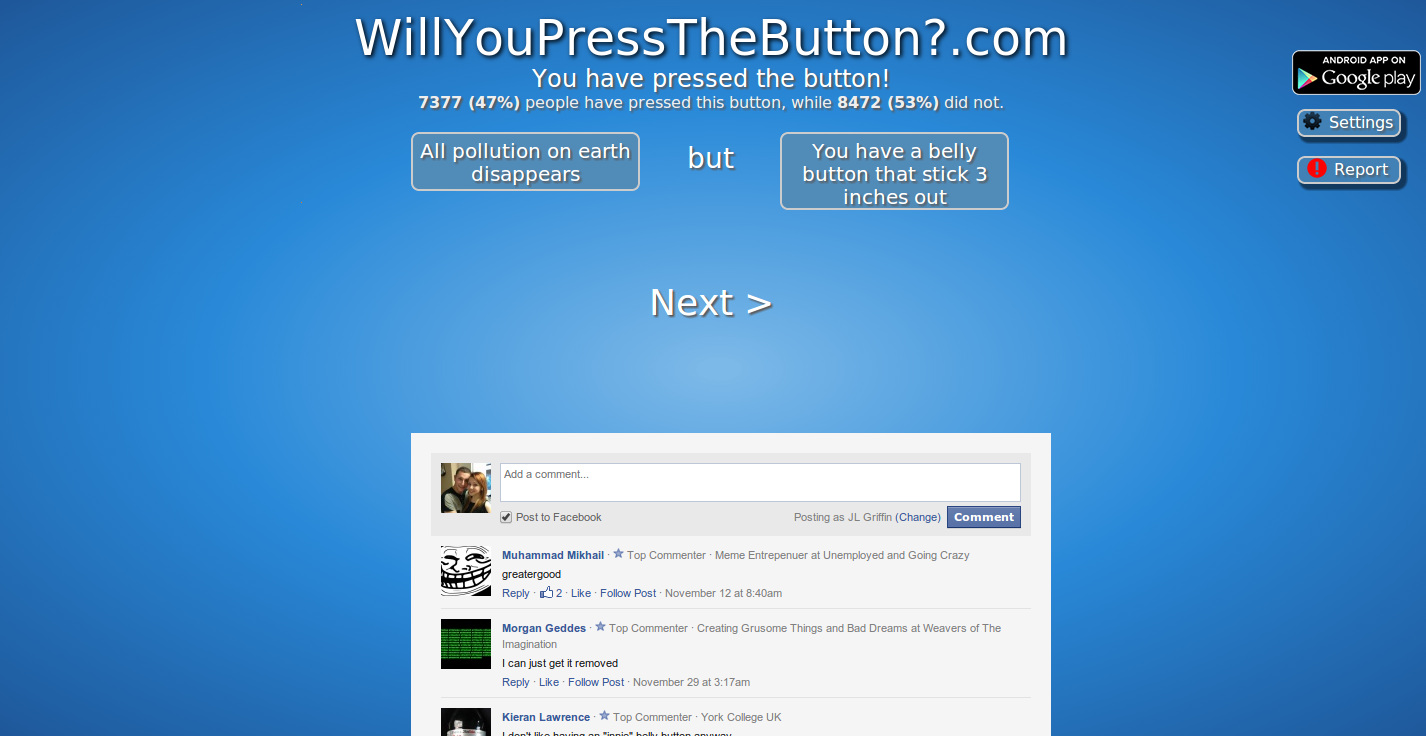 Will You Press The Button Comments Fixer