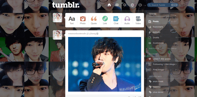 Yesung (Super Junior) Tumblr Theme (tile)