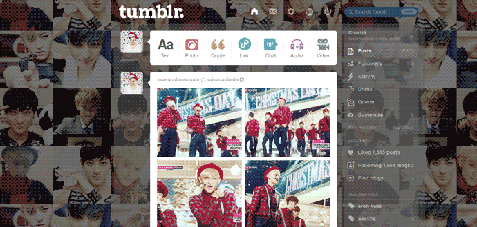 Tao (EXO) Tumblr Dashboard (tile ver)